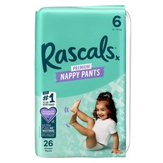 Rascals 優質棉柔舒適褲型尿布, 26片, 第6階段