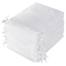 리빙앨리 오간자 보석 선물 사탕 초콜릿 망사 주머니 4호 11 x 16 cm, 화이트, 50개