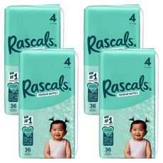 Rascals 優質棉柔舒適黏貼型尿布, 第4階段, 144張