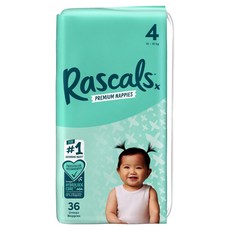 Rascals 優質棉柔舒適黏貼型尿布, 第4階段, 36張