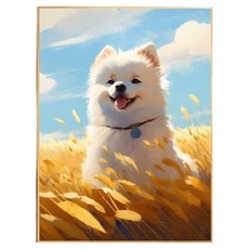 썬문 寵物狗 DIY 帆布型油畫繪圖組, 1套, 博美犬