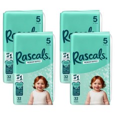 Rascals 優質棉柔舒適黏貼型尿布, 第5階段, 128片