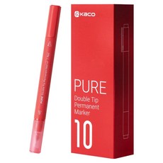 KaCO Pure 雙頭油性奇異筆, 10個, 紅色