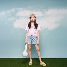 applepink 三分捲邊冰洗牛仔褲 S310