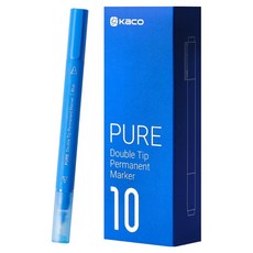 카코 퓨어 더블팁 유성 퍼머넌트 마커, 블루, 10개