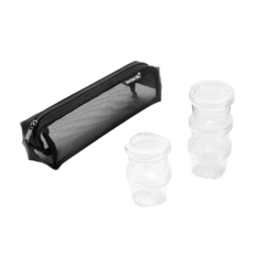 ISE MOUNT 小島嶼山 戶外調味瓶組合 調味罐5件組 附黑色收納袋, 透明色, 1套