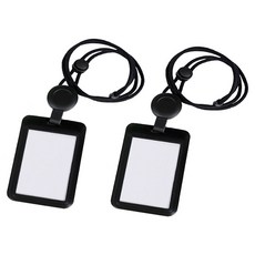 FANCYPIA 頸掛伸縮扣證件套, 2個, 黑色