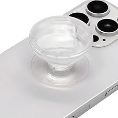 다연경 크리스탈 구슬 손가락 그립 링 스마트 톡 원형, 클리어 투명, 1개