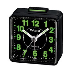 CASIO 卡西歐 方形小鬧鐘 TQ-140-1D, 黑色黑面