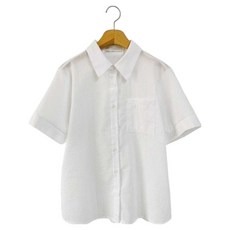 Lindashop 女款 喬安朵 泡泡紗單口袋基本款短袖襯衫 cpnb3231k54