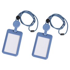 FANCYPIA 頸掛伸縮扣證件套, 2個, 海軍藍