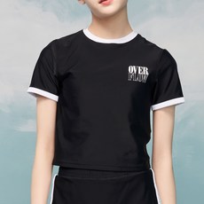 애플핑크 여아용 레터링 반팔 래쉬가드 티셔츠 S304