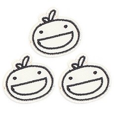 ButtonKing 熱熔刺繡迷你徽章布貼, 觸角微笑, 3個