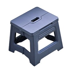 摺疊板凳 升級款 中號 灰黛藍, 輕巧摺疊易攜帶, 居家戶外皆適用, 穩固耐用安全可靠, 1個