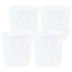 머니풀 별모양 원형 펜 연필 브러쉬 꽂이, 화이트, 4개