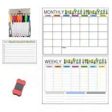 Second Best 漂亮素描記事板 仙人掌白色套組, 磁鐵