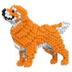 卡德爾 黃金獵犬 3D立體組裝 奈米積木 KDL-202401, 1個, 混合顏色