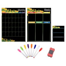 Second Best 可愛素描留言板 黃黑套組, 磁吸