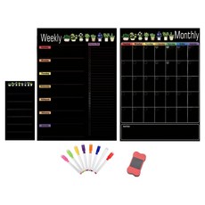 Second Best 精美素描留言板花盆 黑色套組, 磁鐵