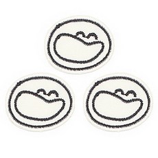 ButtonKing 熱熔刺繡迷你徽章布貼, 燦爛微笑, 3個