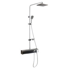 다인이엔지 두진 아이언 욕실 선반형 해바라기 레인샤워수전 흑진주 DB9090 방문설치, 1개