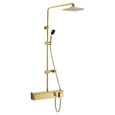 다인이엔지 두진 아이언 욕실 선반형 해바라기 레인샤워수전 리얼골드 DB9090 방문설치, 1개