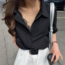 NANING9 Katemo亞麻夾克, 黑色, 1個