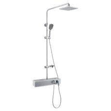 다인이엔지 두진 아이언 욕실 선반형 해바라기 레인샤워수전 실버 DB9090 방문설치, 1개