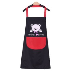 更可愛的美術用小熊防水圍裙, 黑色