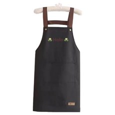 TheYeppeun 漂亮時尚圍裙腰帶皮革標籤, 哈囉黑色