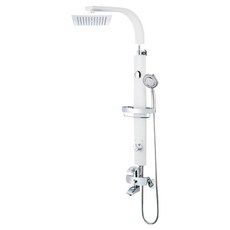 다인이엔지 두진 다용도 선반형 욕실 해바라기 레인 샤워수전 화이트 DB5091 방문설치, 1개