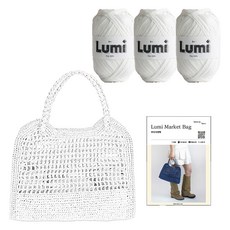 Yarna DIY套組 Rumi 市集包 Rumi 3入 + 印刷圖稿組, 1套, 1 白色