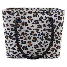 豹紋便攜式沐浴籃, 白色