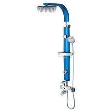 다인이엔지 두진 다용도 선반형 욕실 해바라기 레인 샤워수전 블루 DB5091 방문설치, 1개