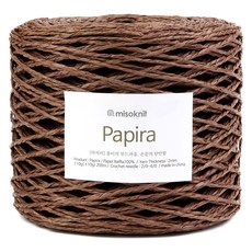 미소털실 파피라 라피아 뜨개실 110g, 브라운, 1개
