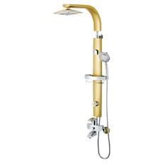 다인이엔지 두진 다용도 선반형 욕실 해바라기 레인 샤워수전 골드 DB5091 방문설치, 1개