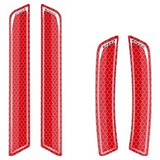 Ez2mk 安全葉子板保險桿防撞反光貼紙 葉子板用2款 + 後保險桿用2款套組 MS-950, 1套, 紅色