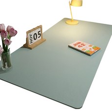 그뤠잇라이프 변형 방지 방수 가죽 테이블매트, 블루