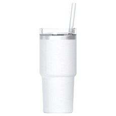 STN 304不鏽鋼吸管隨行杯, 1個, 白色, 600ml