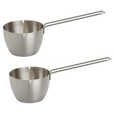 不鏽鋼手柄量杯, 銀色, 2個, 200ml
