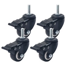 超靜音萬向旋轉活動輪 螺絲煞車款, 4個