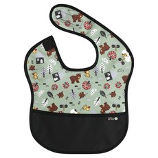 plie 幼兒用防水配色副食品圍兜, 1個, 小熊鴨子款