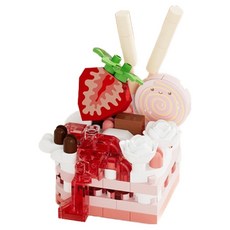 Homeflow 家居裝飾 DIY 奈米積木 甜蜜甜點 微型 DIY 套件, 1個, 03 莓果Ville