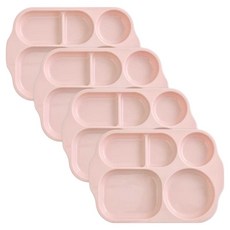 PANTONE CMYK 幼兒用 PP 5格餐盤, 乾燥玫瑰粉, 4個, 單品