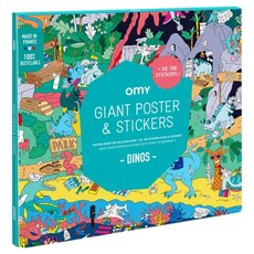 omy 恐龍著色遊戲貼紙 POSTIK10, 1個, 混合色