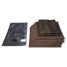 咖啡師實作 B2 H型肩帶圍裙 + 亞麻布 2入 + 純棉咖啡廳抹布 5入組, 1套, 黑色(圍裙), 棕色(亞麻布), 棕色(抹布)