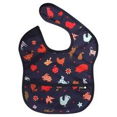 plie 防水副食品圍兜 2入, 1件, 02.藏青色動物園