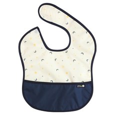 plie 幼兒用防水配色副食品圍兜, 1個, 星星月亮款