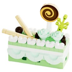 Homeflow 家居裝飾 DIY 奈米積木 甜蜜甜點 微型 DIY 套件, 1個, 09 薄荷布丁