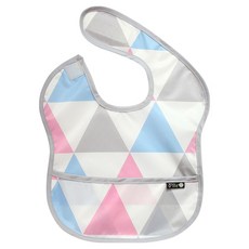 plie 防水副食品圍兜 2入, 1件, 49.天藍粉三角形